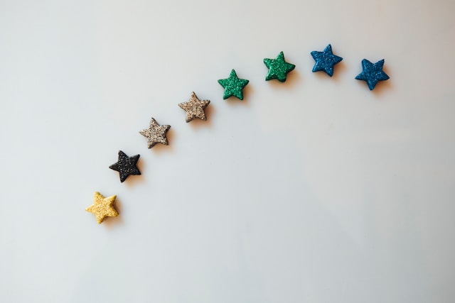 星評価 VAMAS星評価をイメージしたいろんな色の星